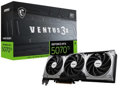 MSI VGA GEFORCE RTX 5070 TI 16G Ventus 3X RTX5070TI 16GB GDRR7 256 B DX12 PCIE 5.0 X16 (3XDP 1XHDMI)