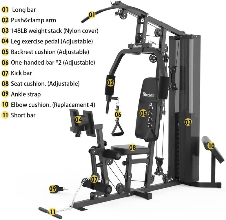 SincMill Home Gym Multifunctional Full Body Workout Equipment for Home Exercise Fitness - Image 2