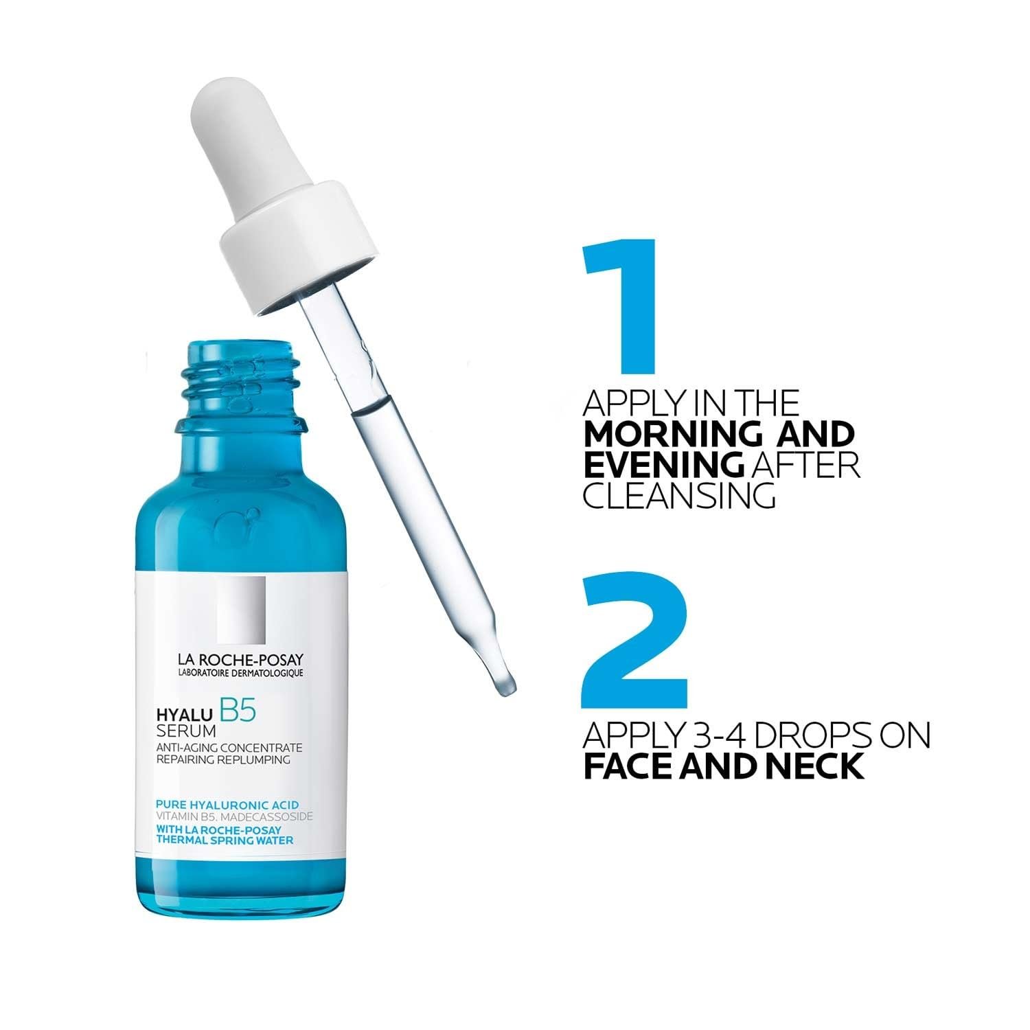 La Roche-Posay Hyalu B5 Pure Hyaluronic Acid Serum for Face, Vitamin B5 + Hyaluronic Acid + Madecassoside, Hydrating Serum Visibly Plumps Skin, Sensitive Skin Safe, Anti Aging, Oil-Free - Image 7