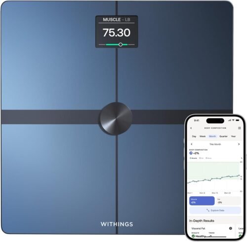WITHINGS Body Smart – Accurate Scale for Body Weight and Fat Percentage, Body Composition Wi-Fi and Bluetooth Weight Scale, Baby Weight Scale, Smart Scale Apple Health Compatible, Bathroom Scale