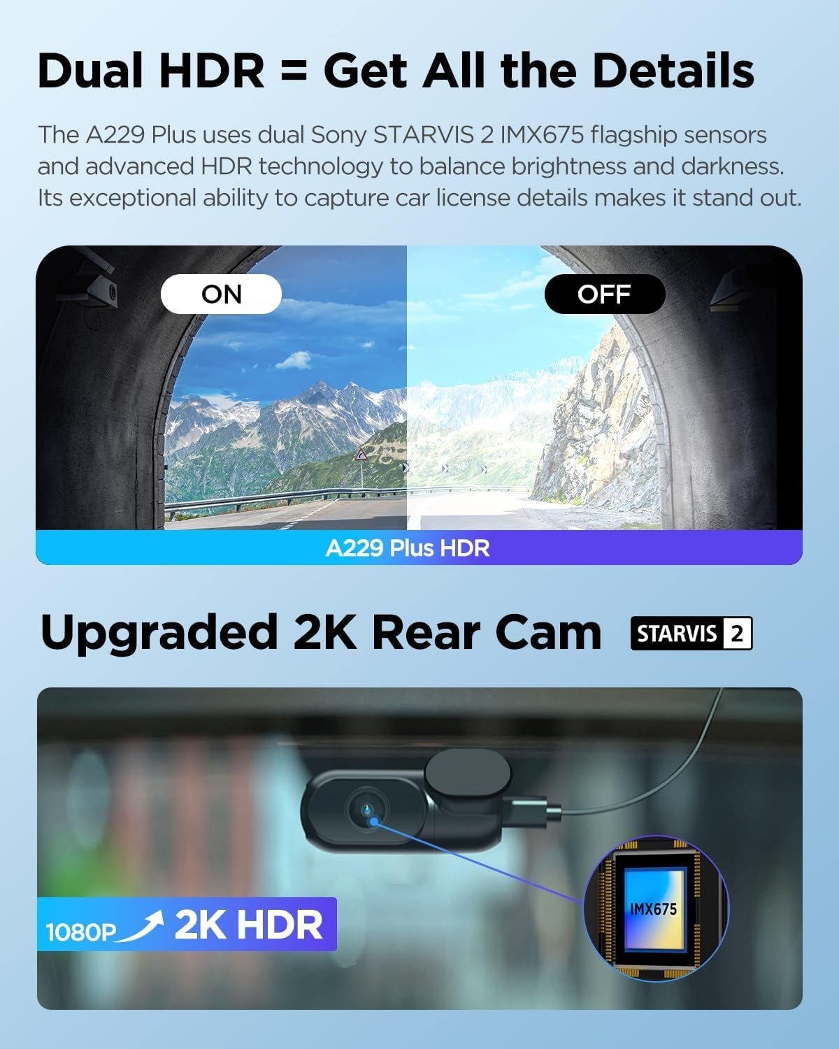 VIOFO A229 Plus Dash Cam Front and Rear, Dual STARVIS 2 Sensors, 2 Channel HDR, 1440P+1440P Voice Control Car Dash Camera, 5GHz Wi-Fi, Support 512GB Max, Voice Control, Ultra-Precise GPS - Image 4