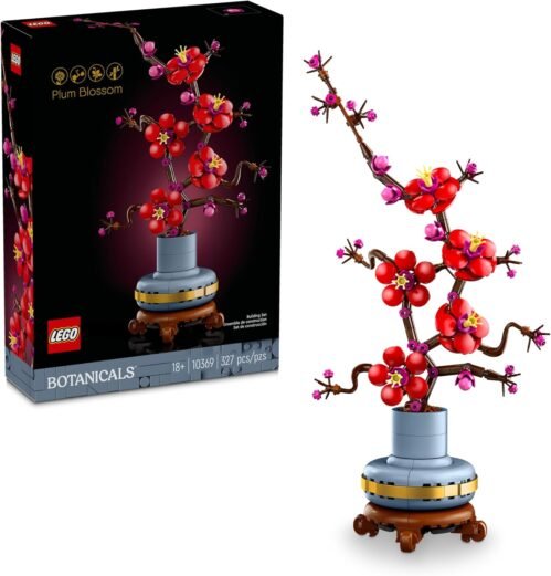 LEGO Icons Plum Blossom Building Sets for Adults – Artificial Flower for Dinner Table Centerpiece, Living Room Home Decor, Ages 18+ – DIY Craft Kits – 10369