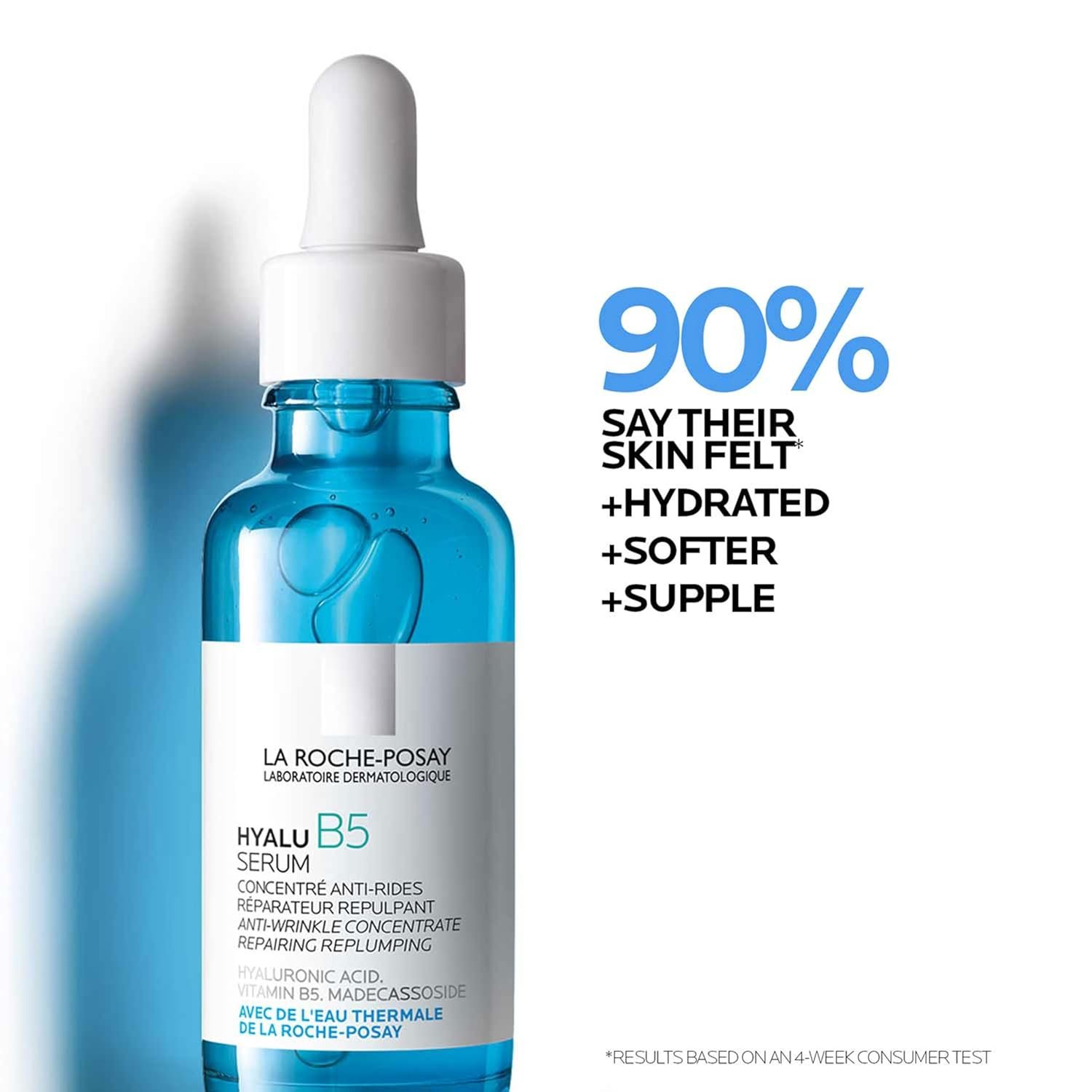 La Roche-Posay Hyalu B5 Pure Hyaluronic Acid Serum for Face, Vitamin B5 + Hyaluronic Acid + Madecassoside, Hydrating Serum Visibly Plumps Skin, Sensitive Skin Safe, Anti Aging, Oil-Free - Image 5