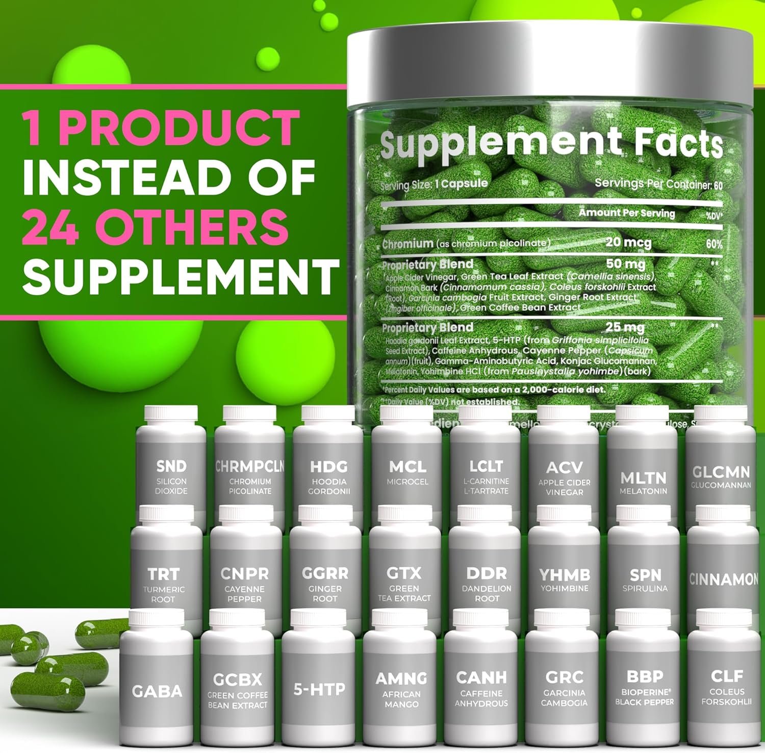 Bioteque Lab Weight Loss Diet Capsules, Natural Appetite Suppressant, Fat Burner for Women and Men with Apple Cider, Green Coffee Bean Extract, Cinnamon, Cayenne Pepper Metabolism Booster - Image 5