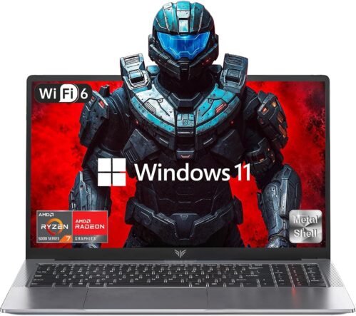 Gaming Laptop, Laptop Computer with AMD Ryzen 7 5700U (8C/16T, Up to 4.3GHz), 16GB RAM 512GB NVMe SSD Windows 11 laptop, Radeon RX Vega 8 Graphics, 16.1-inch Display, WiFi 6, 53Wh Battery, Backlit KB